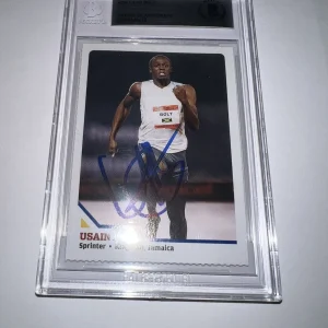 Usain Bolt Signed 2008 SI For Kids Trading Card Rookie Gold Medal Beckett #3