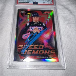 Esteban Ocon Signed 2022 Topps Chrome Speed Demons Card Alpine PSA/DNA