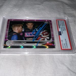 Esteban Ocon Signed 2022 Topps Chrome Card #42 Alpine 35/75 Pink PSA/DNA