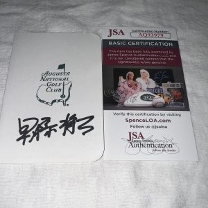 Shota Hayafuji Signed Masters Scorecard Hideki Matsuyama Caddie 2021 JSA Auth