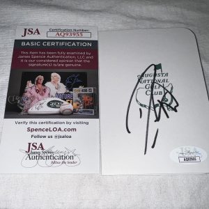 Danny Willett Signed Masters Scorecard PGA Masters Champion 2016 JSA Auth #2