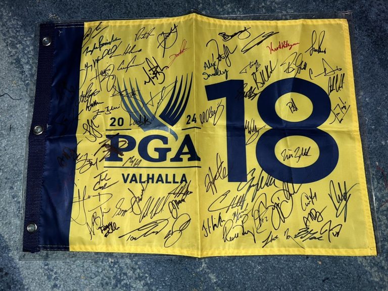 Field Signed Official 2024 PGA Championship Flag Valhalla Bryson Xander Scottie