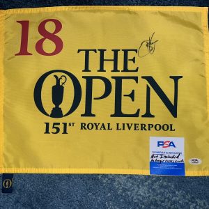 Brian Harman Signed Official 151st Open Championship Flag British Champ PSA #4