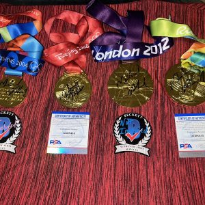 Michael Phelps Signed Set Of 4 Replica Gold Medals Athens, Beijing, London & Rio