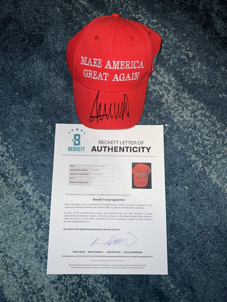 Donald Trump Signed Make America Great Again Hat 45th President Beckett