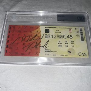 Michael Phelps Signed Beijing 2008 Olympic Ticket 28 Gold Medals USA Beckett #2