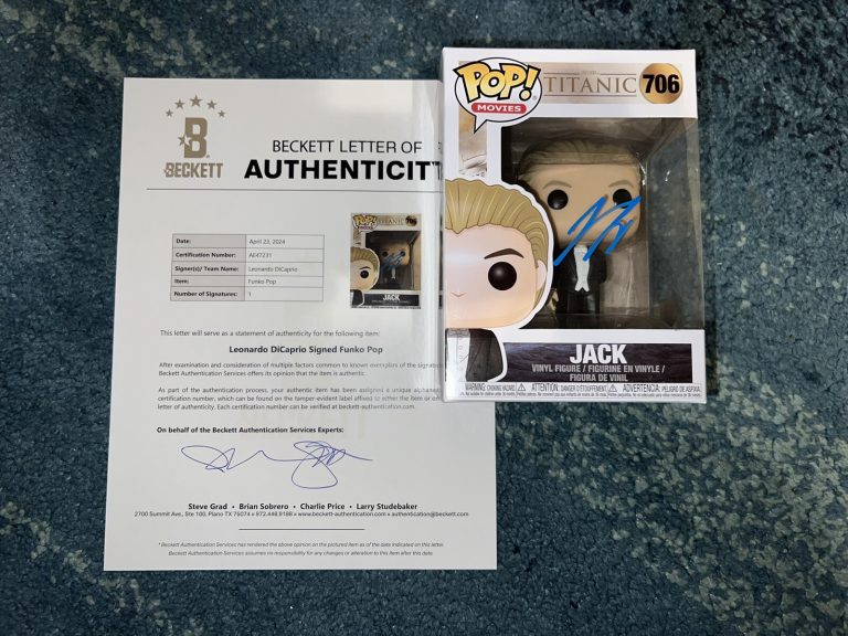 Leonardo DiCaprio Signed Official Jack Funko Pop Figure Titanic Beckett LOA #2