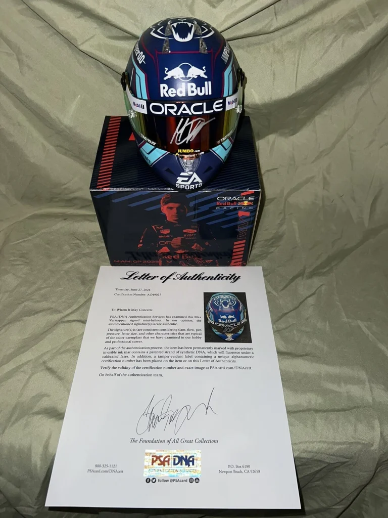 Max Verstappen Signed Official 2023 Miami GP Mini Helmet 1:2 1st PSA/DNA LOA