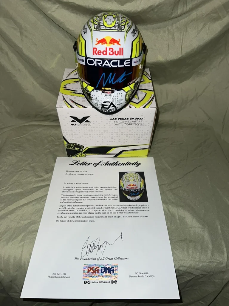 Max Verstappen Signed Official 2023 Las Vegas GP Mini Helmet 1:2 1st PSA/DNA LOA