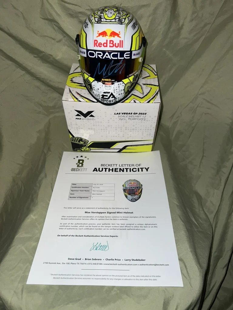 Max Verstappen Signed Official 2023 Las Vegas GP Mini Helmet 1:2 1st Beckett LOA