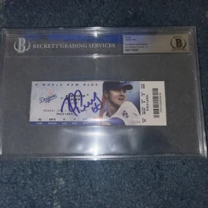 Yasiel Puig Signed MLB Debut Ticket June 3, 2013 Dodgers Auto Grade 10 Beckett