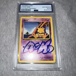 Steve Aoki Signed Official Pokemon Trading Card Base Set 2 Abra PSA/DNA
