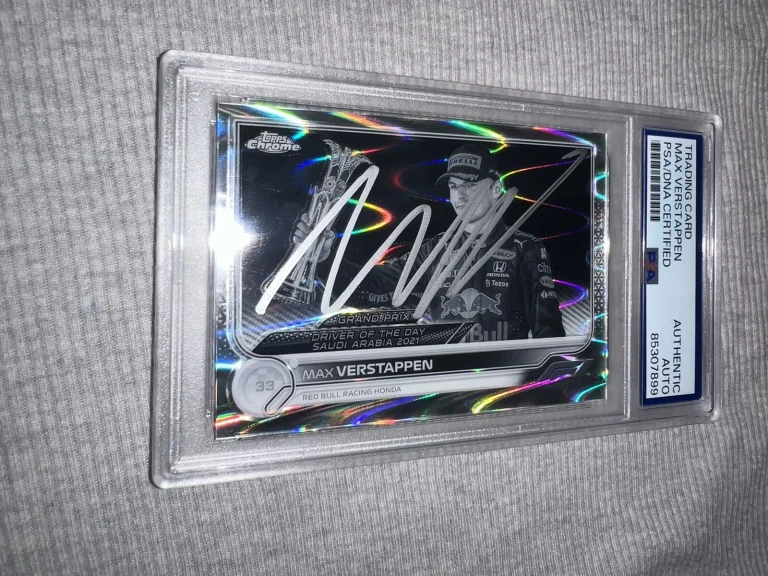 Max Verstappen Signed 2022 Topps Chrome F1 Card #192 B&W Red Bull Star PSA/DNA