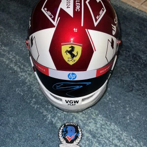Charles Leclerc Signed 1:1 Full Size Helmet 2024 Monaco GP Ferrari Winner BAS