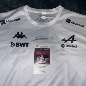 Jack Doohan Signed Alpine T Shirt Formula 1 Superstar 2025 Driver JSA Auth