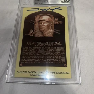 Trevor Hoffman Signed Official MLB HOF Plaque Postcard Auto 10 Beckett