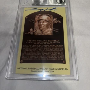 Trevor Hoffman Signed Official MLB HOF Plaque Postcard Auto 10 Beckett #2