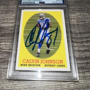Calvin Johnson Signed 2007 Topps Rookje Card Detroit Lions Megatron PSA/DNA