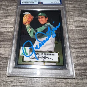 Rollie Fingers Signed 2021 Topps Chrome Card Oakland Athletics HOF PSA/DNA