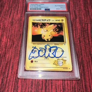 Steve Aoki Signed Official Pokemon Trading Card 25 Lt Surge Pikachu PSA/DNA