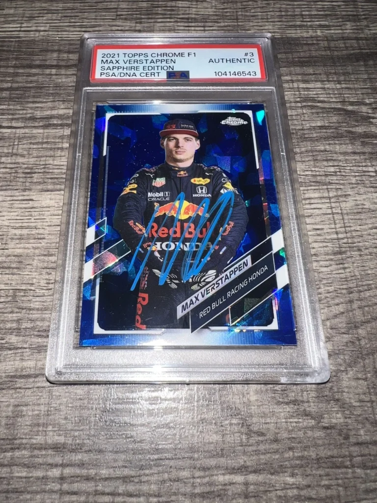 Max Verstappen Signed 2021 Topps Chrome Sapphire F1 Card #3 Champion PSA/DNA