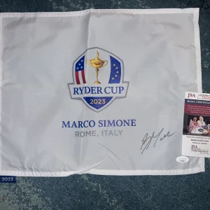 Robert MacIntyre Signed Official 2023 Ryder Cup Flag Marco Simone Champ JSA