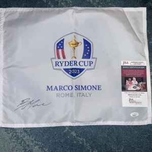 Robert MacIntyre Signed Official 2023 Ryder Cup Flag Marco Simone Champ JSA #2
