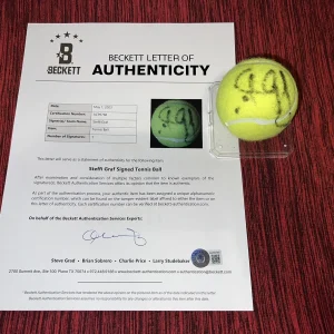 Steffi Graf Signed Wilson US Open Tennis Ball 5x US Open Winner Beckett LOA
