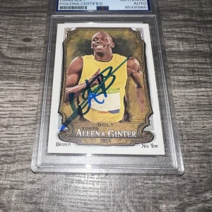 Usain Bolt Signed 2024 Allen & Ginter Trading Card #208 Legend PSA/DNA