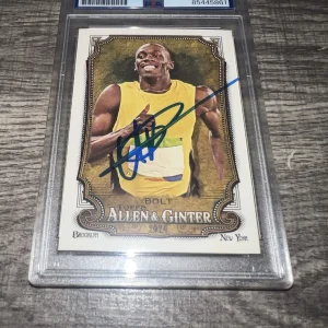 Usain Bolt Signed 2024 Allen & Ginter Trading Card #208 Legend PSA/DNA #6