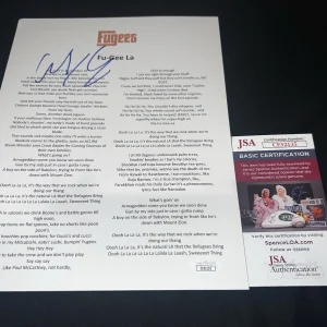 Wyclef Jean signed “Fu-Gee La” Lyric Sheet Music SuperStar Fugees JSA #3