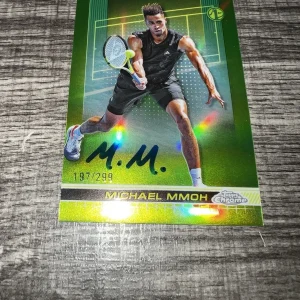 Michael Mmoh Signed 2024 Topps Chrome Trading Card Yellow /299 1st Tennis Star