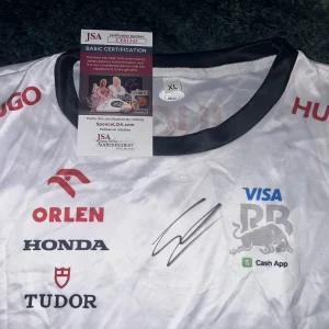 Liam Lawson Signed Visa Cash App Racing Shirt Formula 1 Superstar JSA Auth
