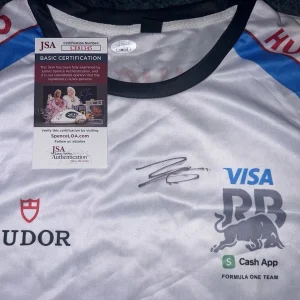Isack Hadjar Signed Visa Cash App Racing Shirt Formula 1 Racing Bulls JSA Auth