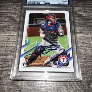 Jonah Heim Signed 2021 Topps Rookie Trading Card Texas Rangers PSA/DNA