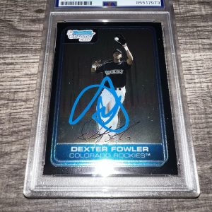 Dexter Fowler Signed 2009 1st Bowman Chrome Trading Card Rockies Cubs PSA/DNA