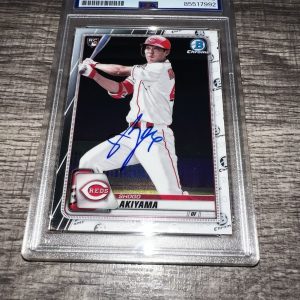 Shogo Akiyama Signed 2020 Bowman Chrome Rookie Trading Card Reds Japan PSA/DNA