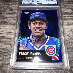 Fergie Jenkins Signed 2022 Topps Chrome Blue Trading Card Chicago Cubs PSA/DNA