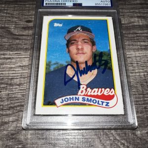 John Smoltz Signed 1989 Topps Rookie Trading Card Atlanta Braves HOF PSA/DNA