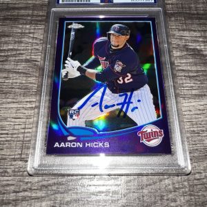 Aaron Hicks Signed 2013 Topps Chrome Rookie Trading Card Twins Yankees PSA/DNA