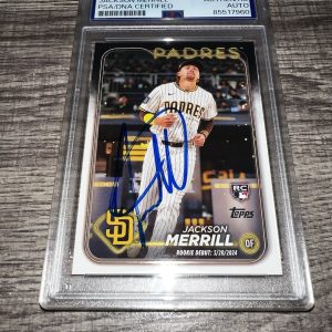 Jackson Merrill Signed 2024 Topps RC Trading Card San Diego Padres PSA/DNA #4