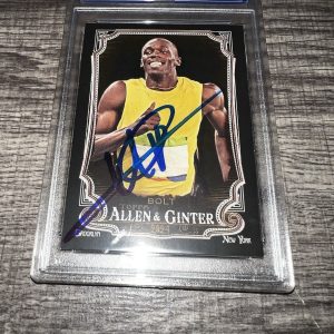 Usain Bolt Signed 2024 Allen & Ginter Trading Card #208 Black Jamaica PSA/DNA #4