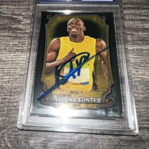 Usain Bolt Signed 2024 A&G Chrome Trading Card #208 Gold Medal Legend PSA/DNA