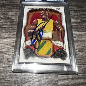 Usain Bolt Signed 2024 A&G Relic Trading Card #208 Gold Medal Legend PSA/DNA #2