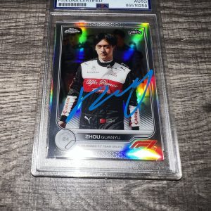 Zhou Guanyu Signed 2022 Topps Chrome F1 Trading Card #68 Refractor RC PSA/DNA