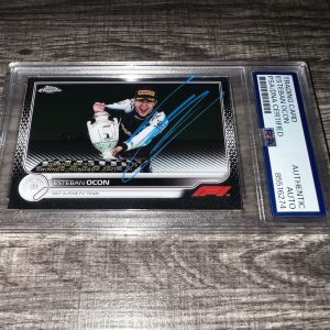 Esteban Ocon Signed 2022 Topps Chrome F1 Trading Card #161 Alpine Winner PSA #2