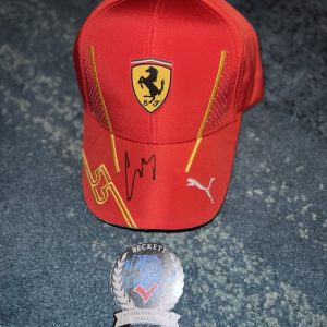 Carlos Sainz Signed Ferrari Racing Hat #55 F1 Star Spain Legend Beckett #2