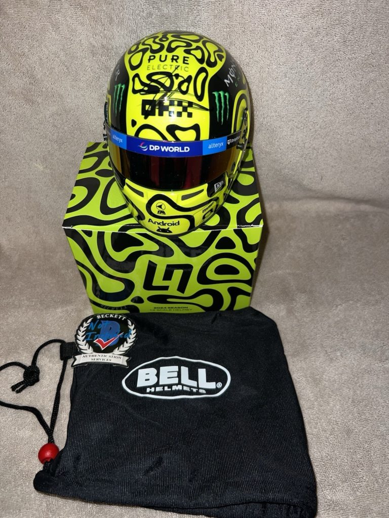 Lando Norris Signed Official 1:2 Mini Helmet 2024 Season 1st Win McLaren Beckett