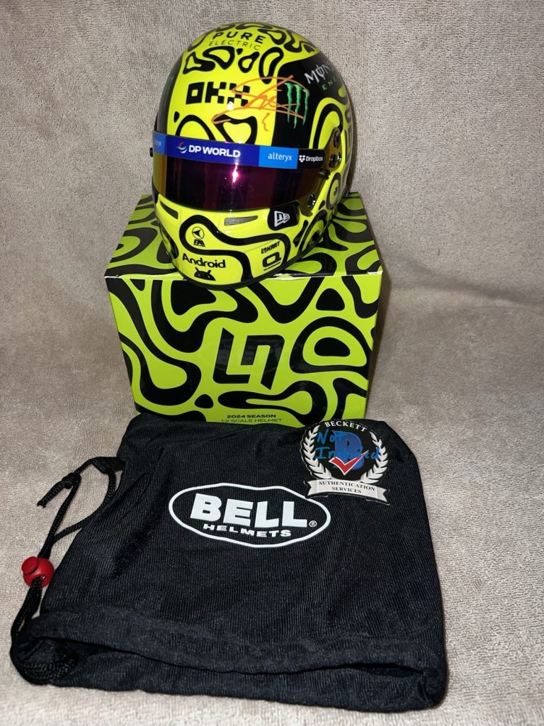 Lando Norris Signed Official 1:2 Mini Helmet 2024 Season 1st Win McLaren BAS #2