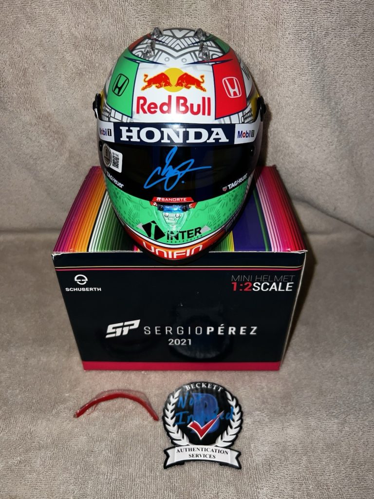 Sergio Checo Perez Signed Official 1:2 Mini Helmet 2021 Season Red Bull Beckett